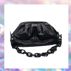 Badgley Mischka Black Ruched Convertible Clutch New